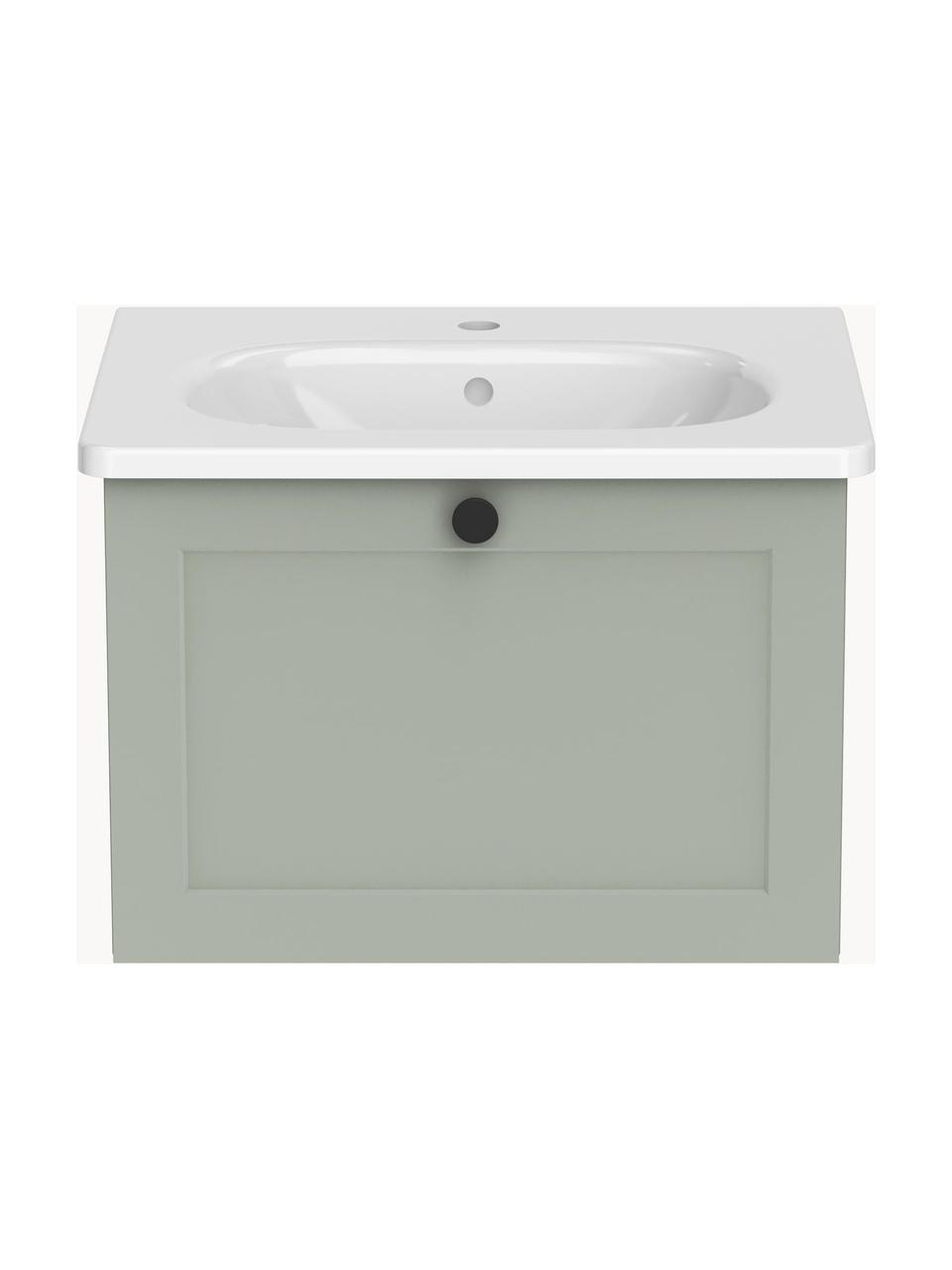 Lavabo con mobiletto Rafaella, larg. 60 cm, Manico: alluminio rivestito, Verde salvia, Larg. 60 x Alt. 42 cm