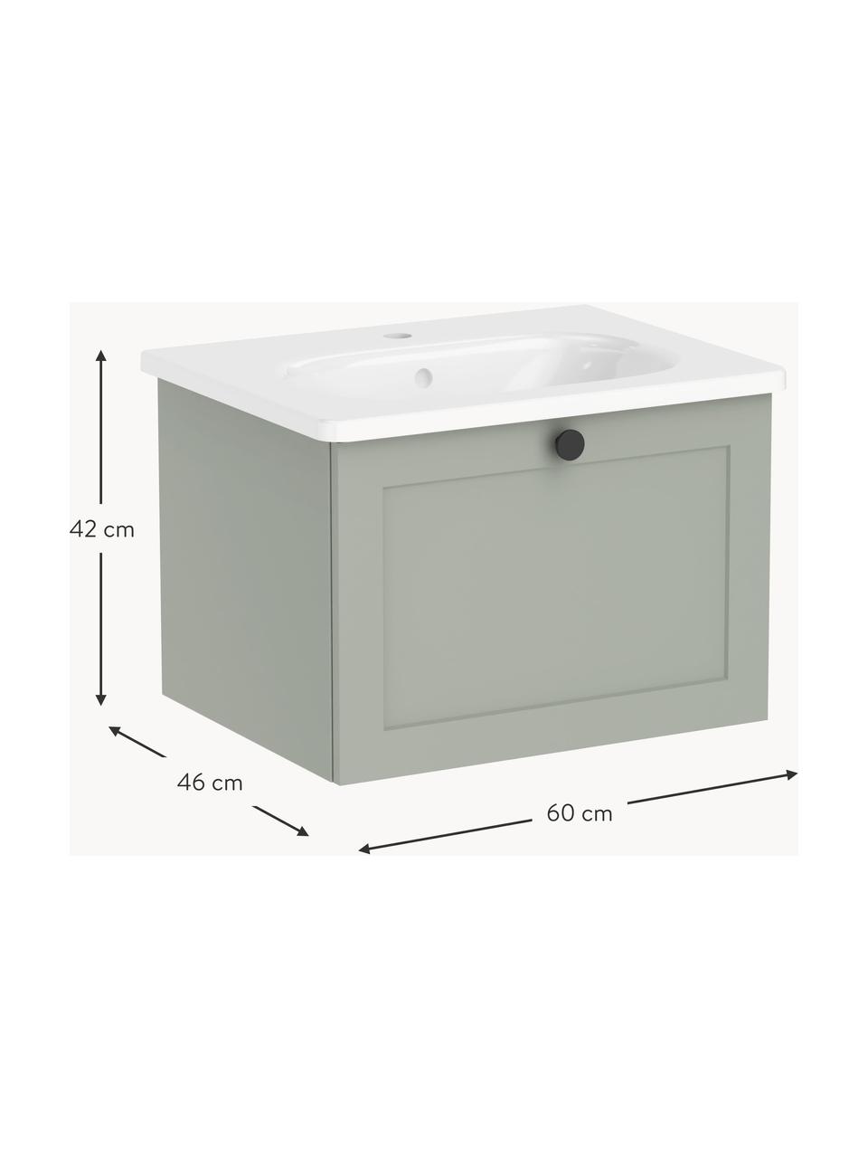 Mueble bajo lavabo Rafaella, 60 cm, Verde salvia, An 60 x Al 42 cm