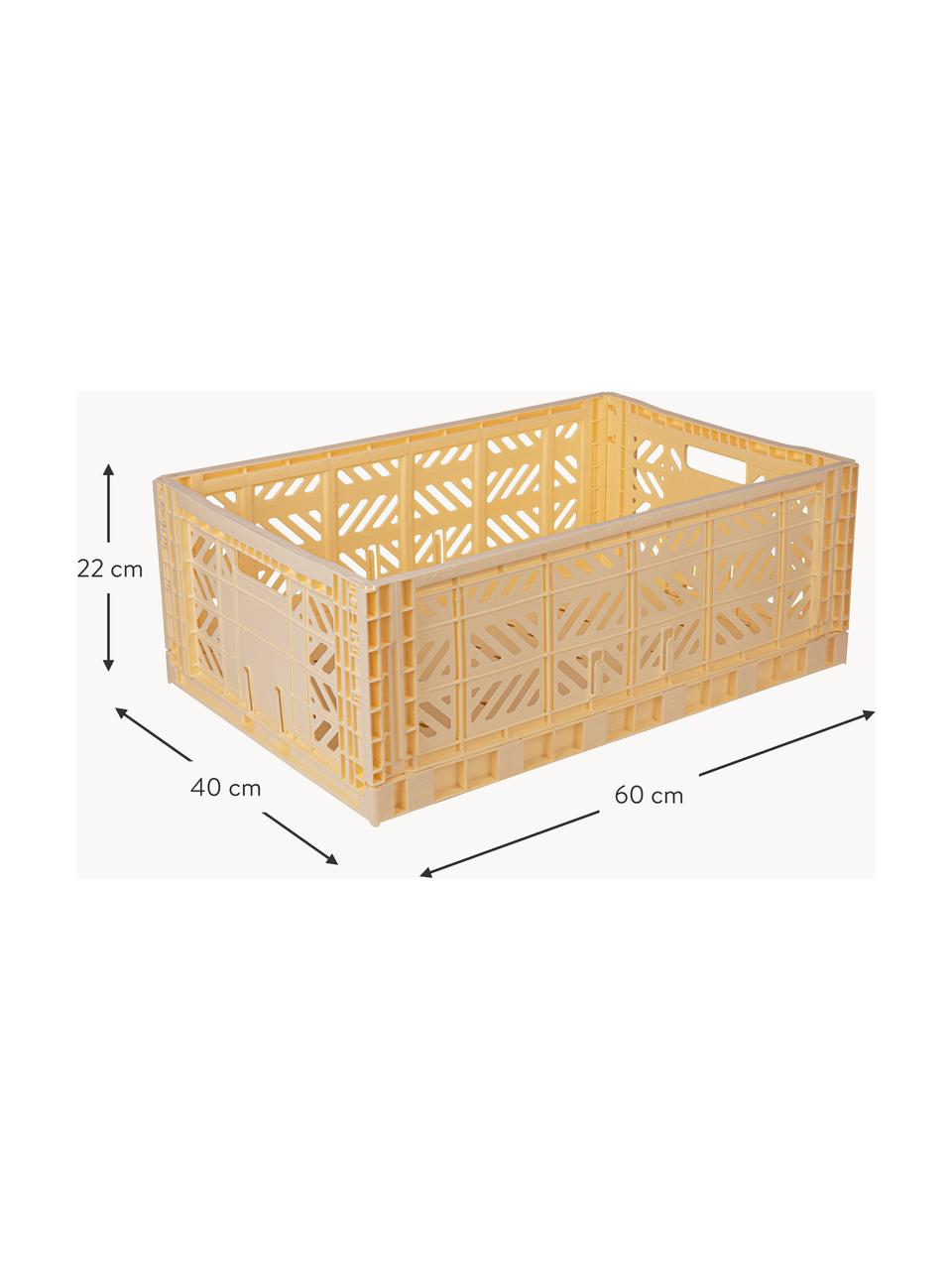 Caisson de rangement pliable Maxi, larg. 60 cm, Plastique, Jaune pâle, larg. 60 x prof. 40 cm