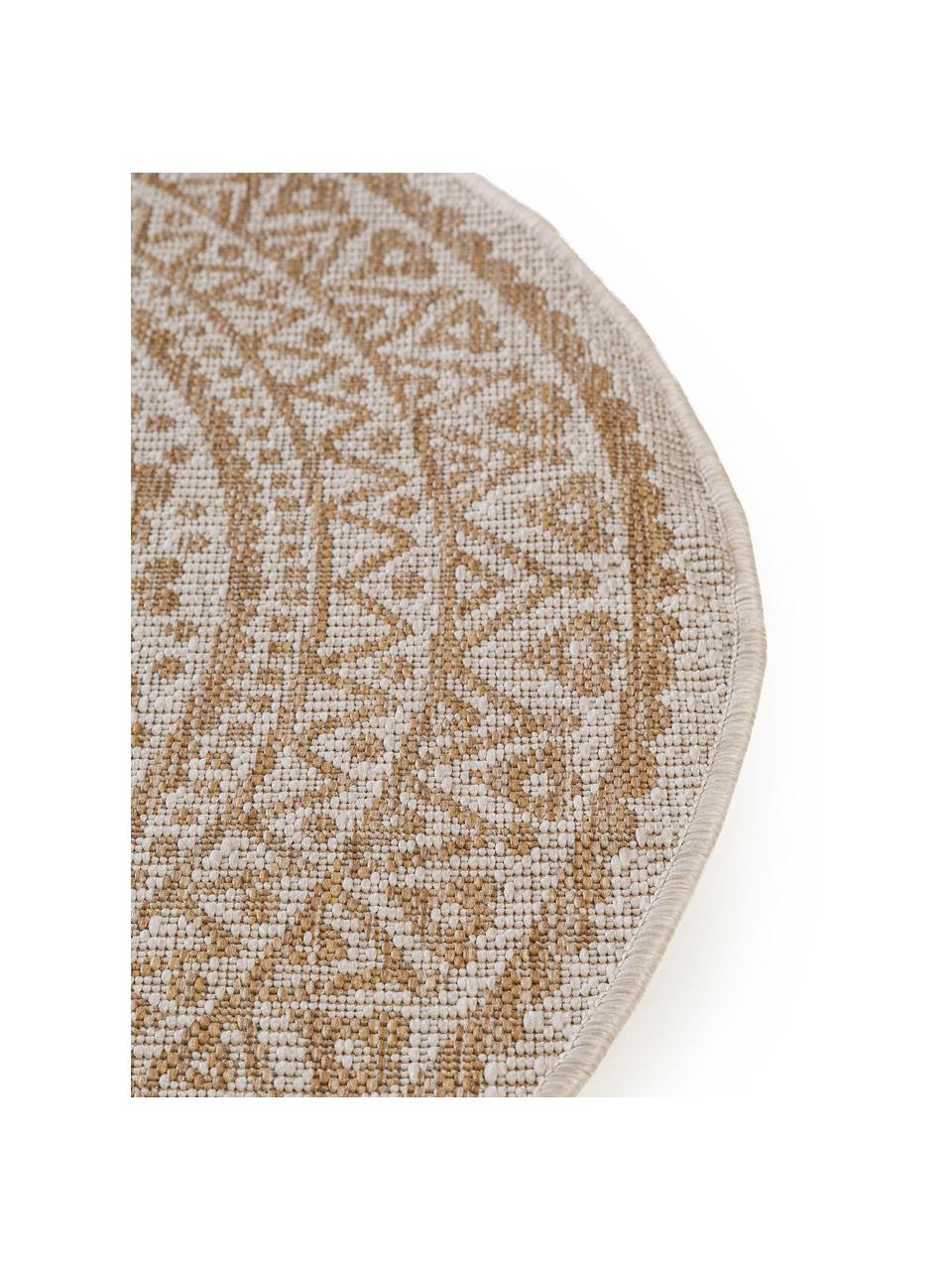 Rond in & outdoor-vloerkleed Cleo, Polypropyleen, Beige, crèmekleurig, Ø 150 cm (maat M)