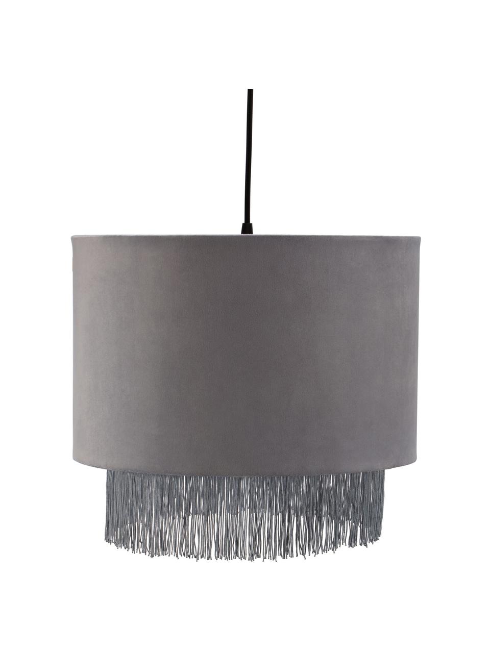 Lampa wisząca z aksamitnym kloszem Noble Reviere, Szary, Ø 38 x W 33 cm