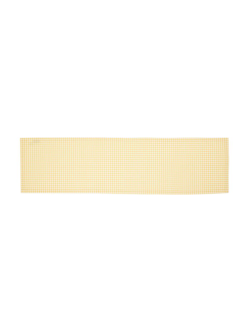 Camino de mesa de algodón Vicky, 100% algodón, Amarillo, blanco, An 40 x L 145 cm