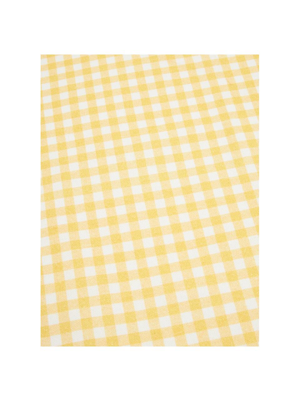 Bieżnik z bawełny Vicky, 100% bawełna, Żółty, biały, S 40 x D 145 cm