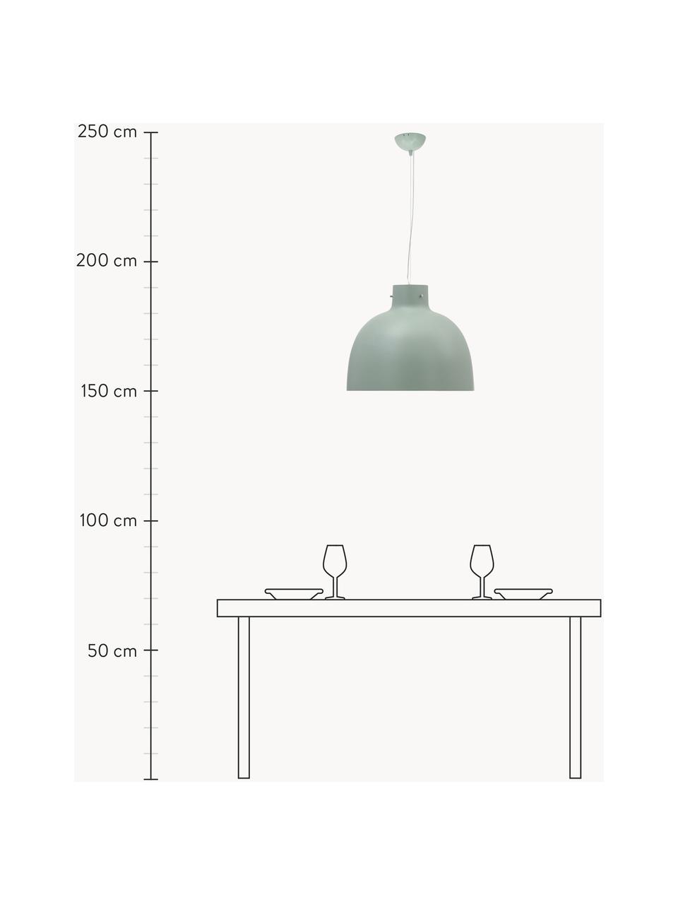 Lámpara de techo grande Bellissima, Plástico, Verde salvia, Ø 50 x Al 41 cm