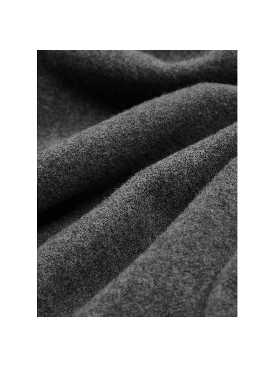 Plaid cachemire gris Liliana, 80 % laine, 20 % cachemire, Gris, larg. 130 x long. 170 cm