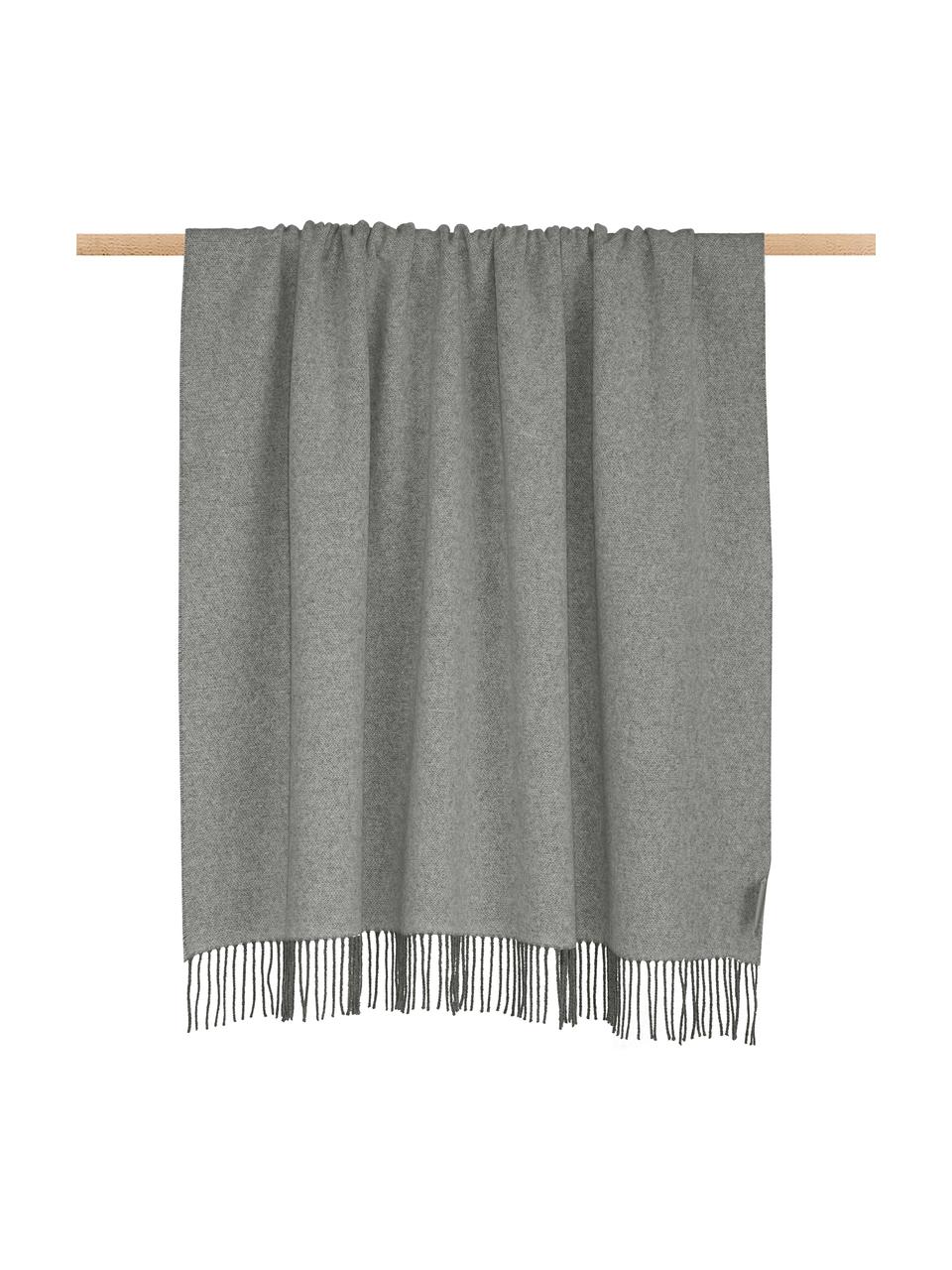 Kaschmirdecke Liliana in Grau/Hellgrau, 80% Wolle, 20% Kaschmir, Grau, B 130 x L 170 cm