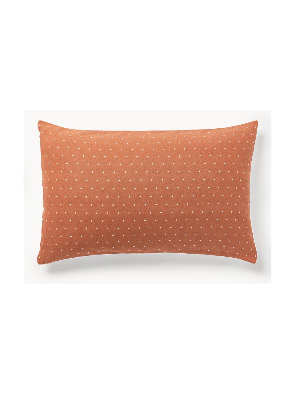 Federa reversibile in flanella a pois Betty, Terracotta, bianco, Larg. 50 x Lung. 80 cm