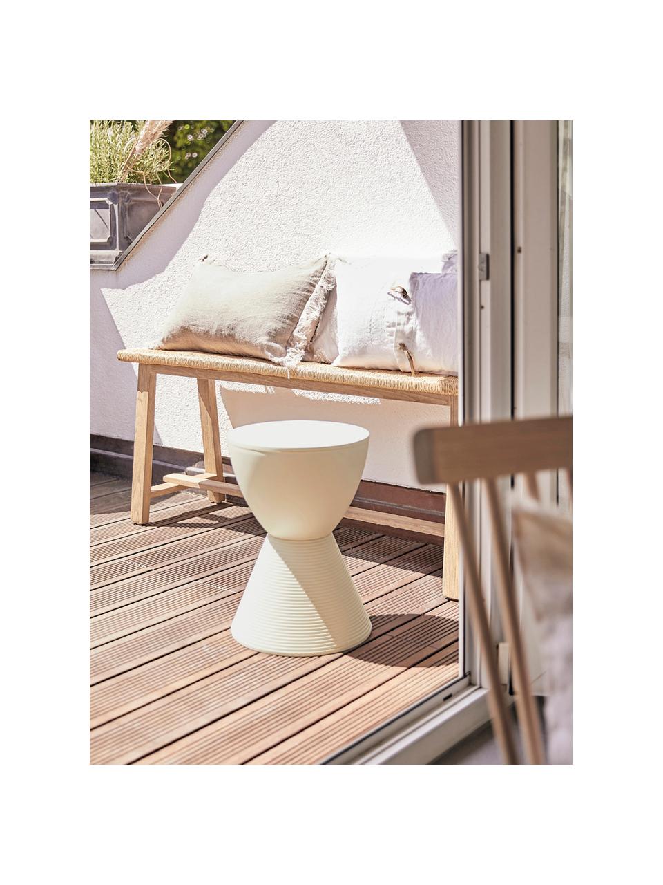 Taburete / Mesa auxiliar de diseño Prince AHA, Polipropileno pigmentado con certificado Greenguard, Crema, Ø 30 x Al 43 cm