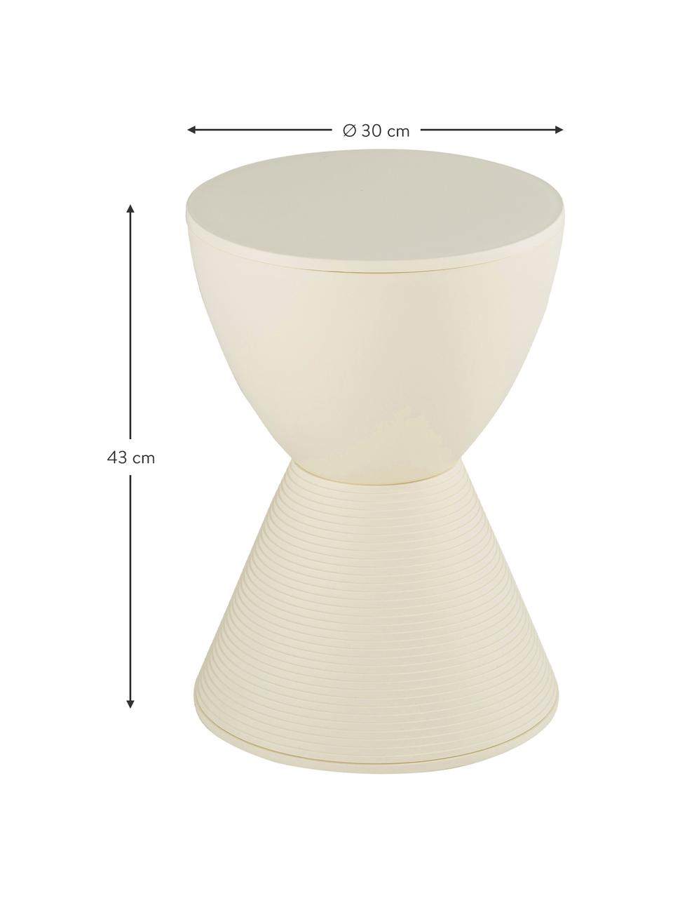 Designový odkládací stolek Prince AHA, Plně pigmentovaný polypropylen, certifikace Greenguard, Krémová, Ø 30 cm, V 43 cm