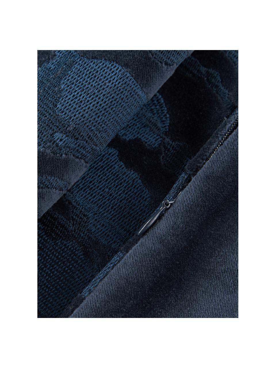 Abstraktný zamatový poťah na vankúš Phoenix, 100 % bavlna, zamat, Tmavomodrá, Š 45 x D 45 cm