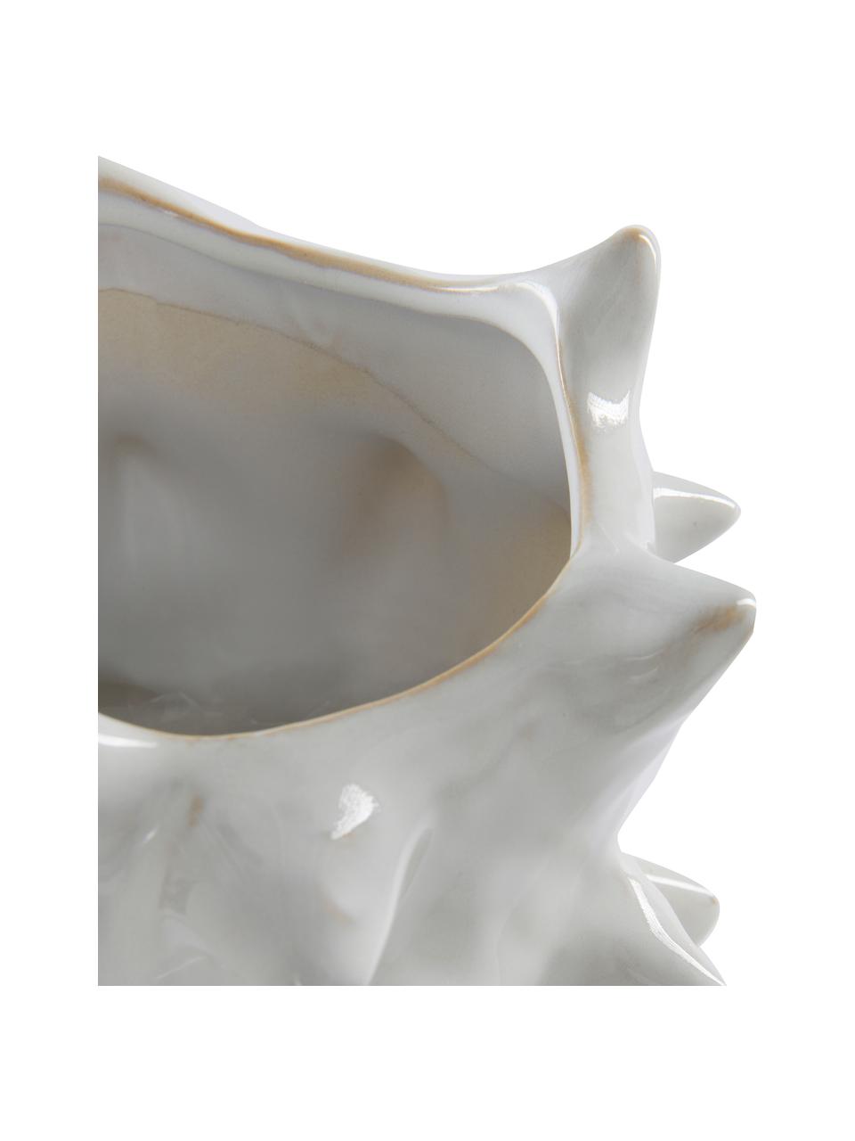 Dizajnová keramická váza Delia, Keramika, Biela, Š 24 x V 36 cm
