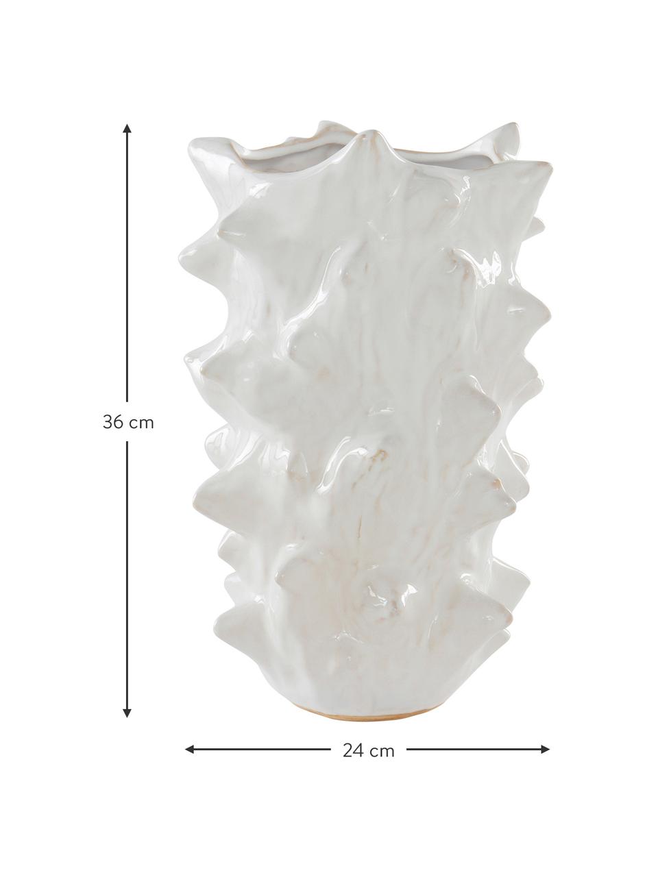 Designová keramická váza Delia, Keramika, Bílá, Š 24 cm, V 36 cm