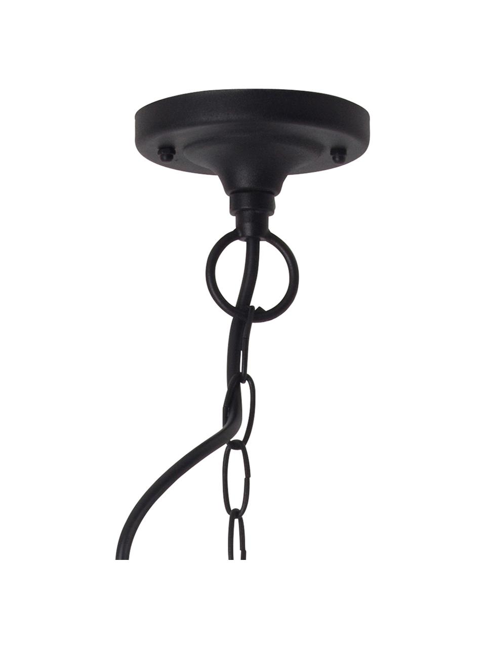 Lampada a sospensione da esterno Berna, Paralume: alluminio verniciato a po, Nero, trasparente, Ø 26 x Alt. 91 cm