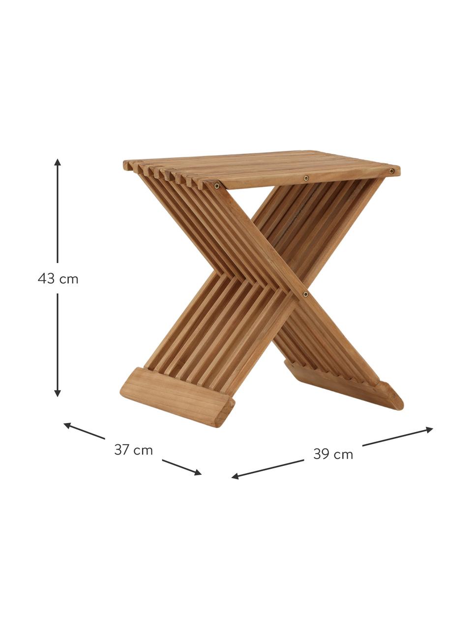 Mesa auxiliar para exterior de teca Ghana, Madera de teca maciza, Madera de teca, An 39 x Al 43 cm