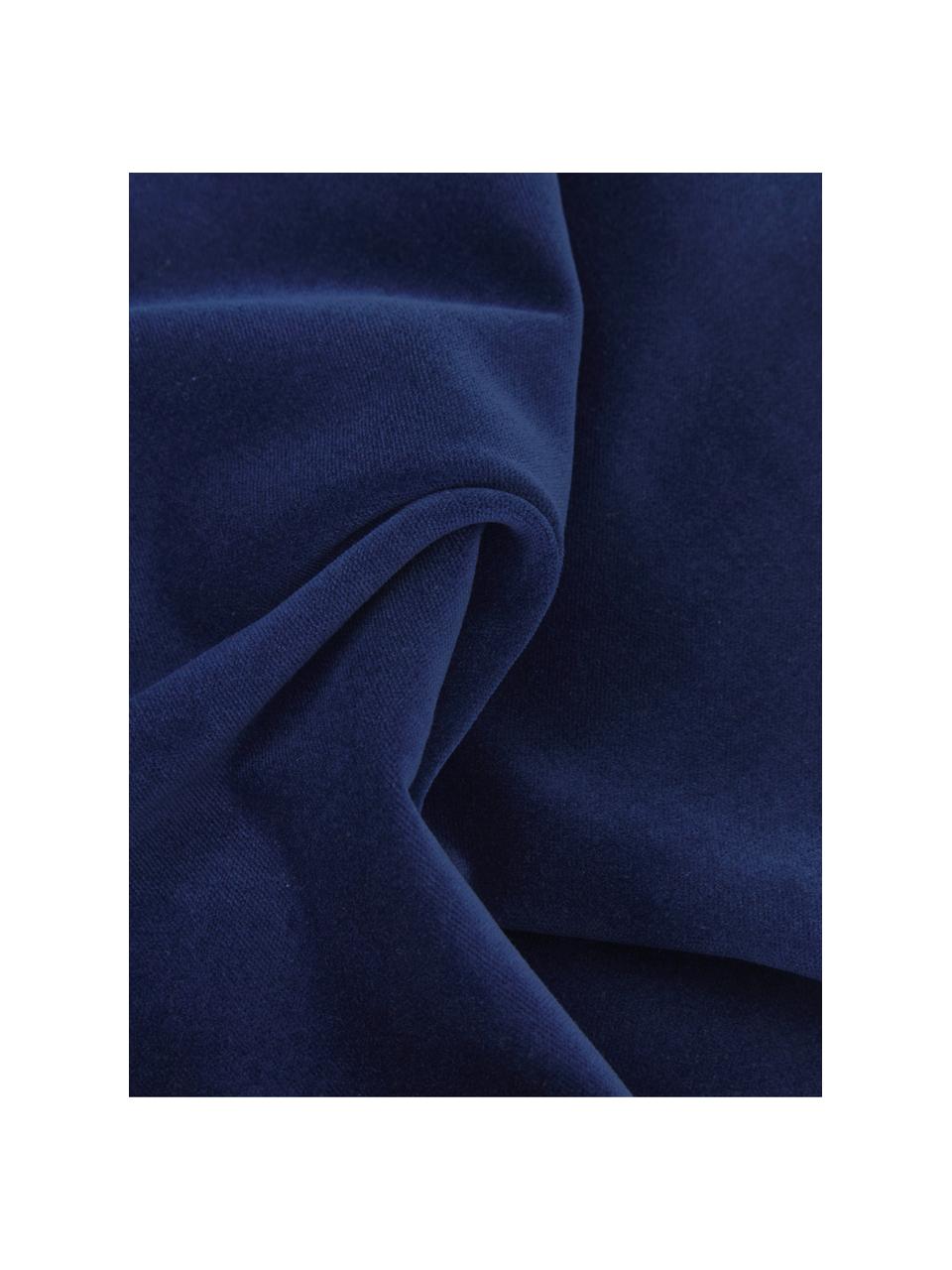 Federa arredo in velluto blu navy Dana, 100% velluto di cotone, Blu navy, Larg. 50 x Lung. 50 cm