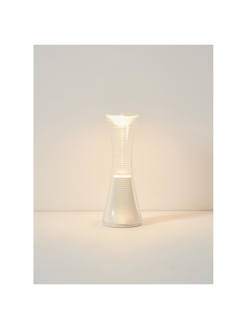 Malá stolová LED lampa Come Together, stmievateľná, Plast, potiahnutý hliník, Priehľadná, biela, Ø 10 x V 27 cm