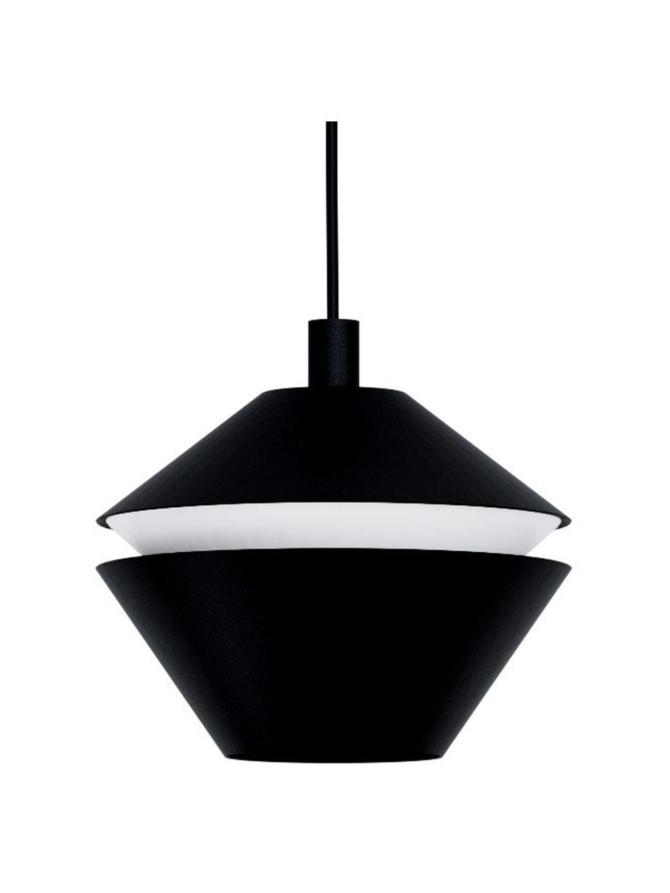 Kleine hanglamp Perpigo, Lampenkap: gelakt metaal, Baldakijn: gelakt metaal, Zwart, Ø 17 cm