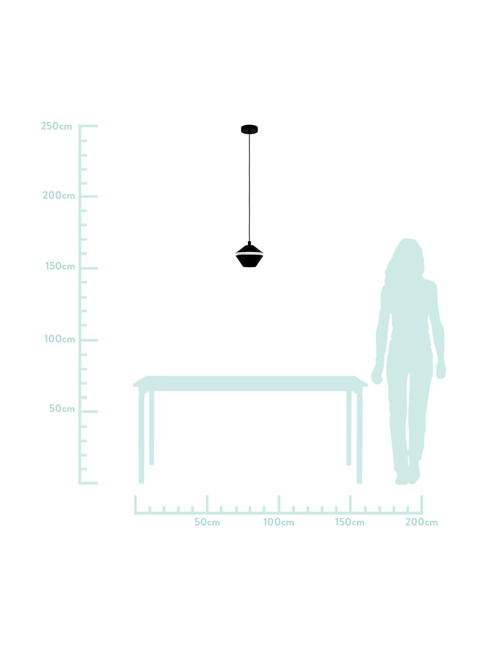 Kleine Pendelleuchte Perpigo, Lampenschirm: Metall, lackiert, Baldachin: Metall, lackiert, Schwarz, Ø 17 x H 110 cm