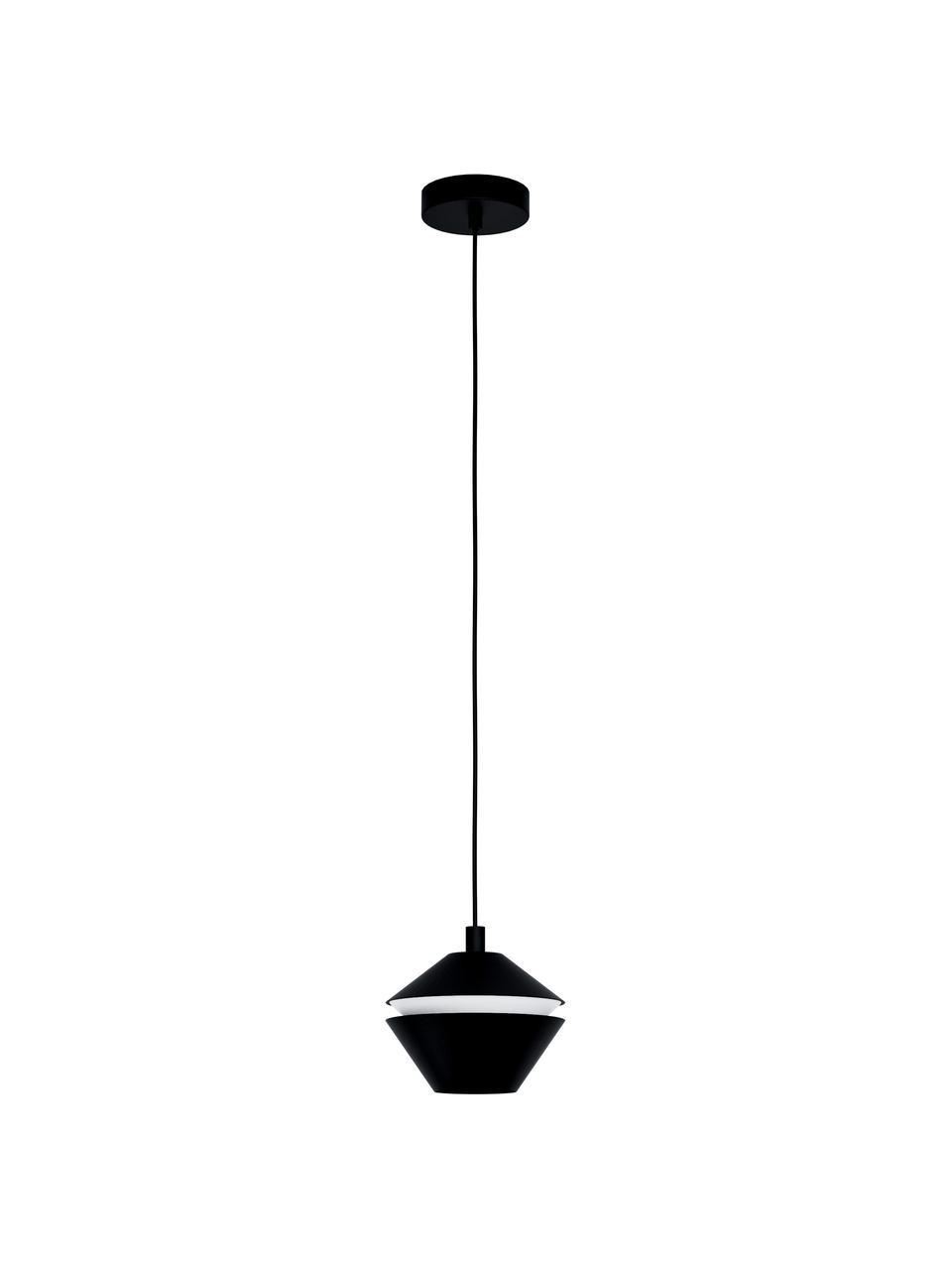 Kleine Pendelleuchte Perpigo, Lampenschirm: Metall, lackiert, Baldachin: Metall, lackiert, Schwarz, Ø 17 x H 110 cm