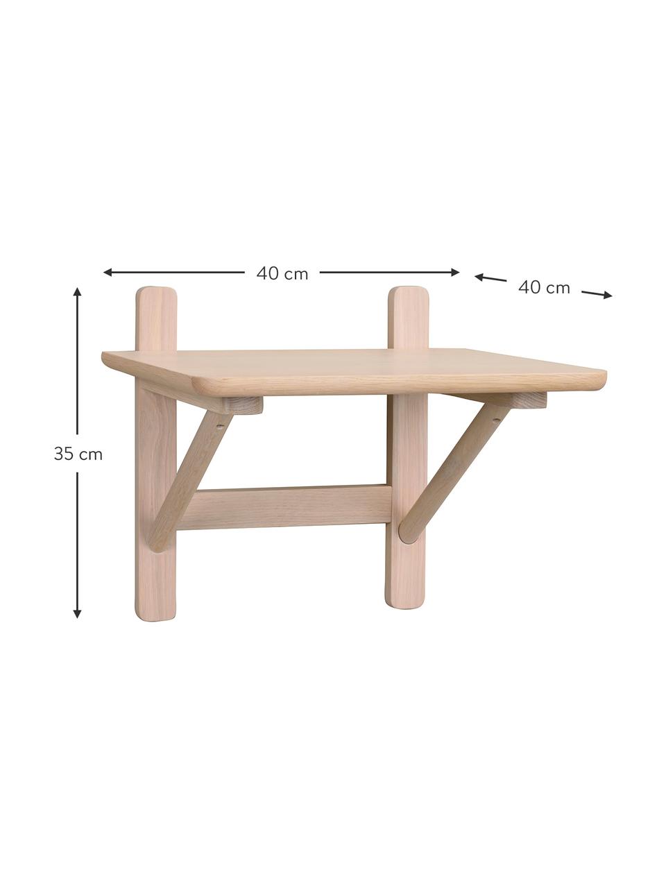 Nástěnný noční stolek z dubového dřeva Camrose, Dřevo, Š 40 cm, V 35 cm