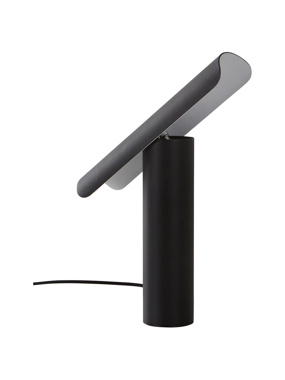 Lampada piccola da tavolo nera a LED Rambo, Paralume: alluminio rivestito, Base della lampada: alluminio rivestito, Nero, Larg. 25 x Alt. 30 cm