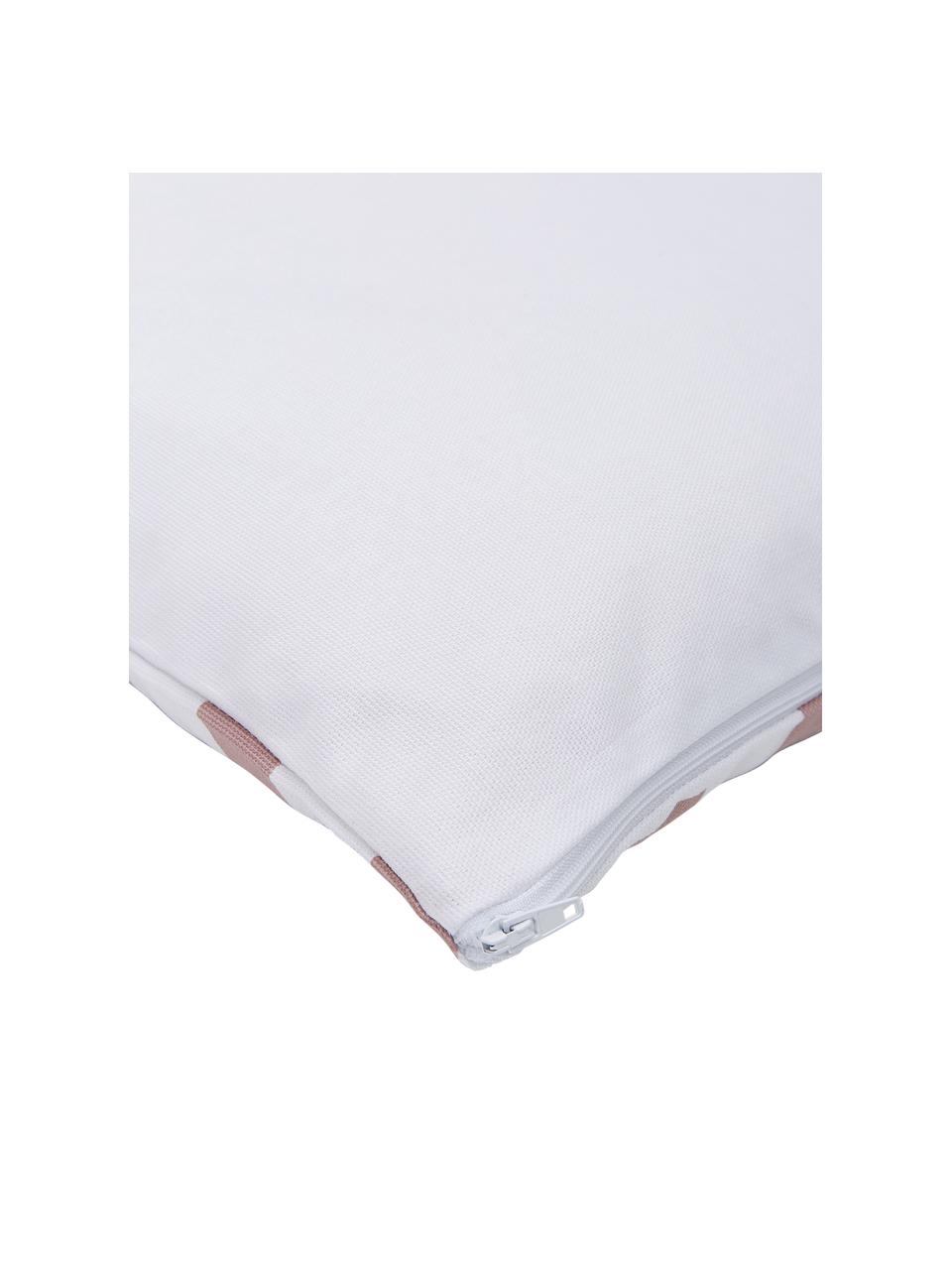 Bavlněný povlak na polštář s grafickým vzorem Bram, 100 % bavlna, Bílá, starorůžová, Š 45 cm, D 45 cm