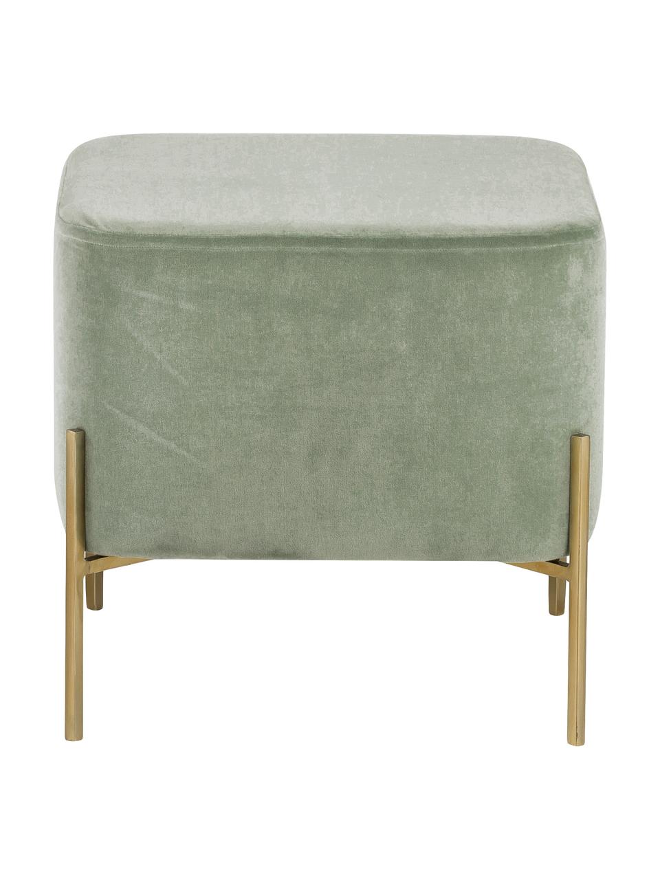 Sametová stolička Harper, Šalvějově zelená, zlatá, Š 46 cm, V 44 cm