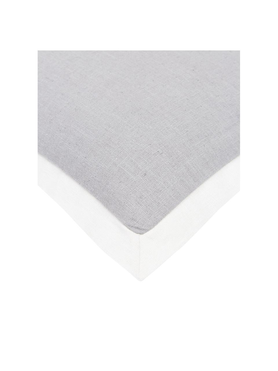 Funda de cojín de lino Mira, 51% lino, 49% algodón, Gris, An 30 x L 50 cm