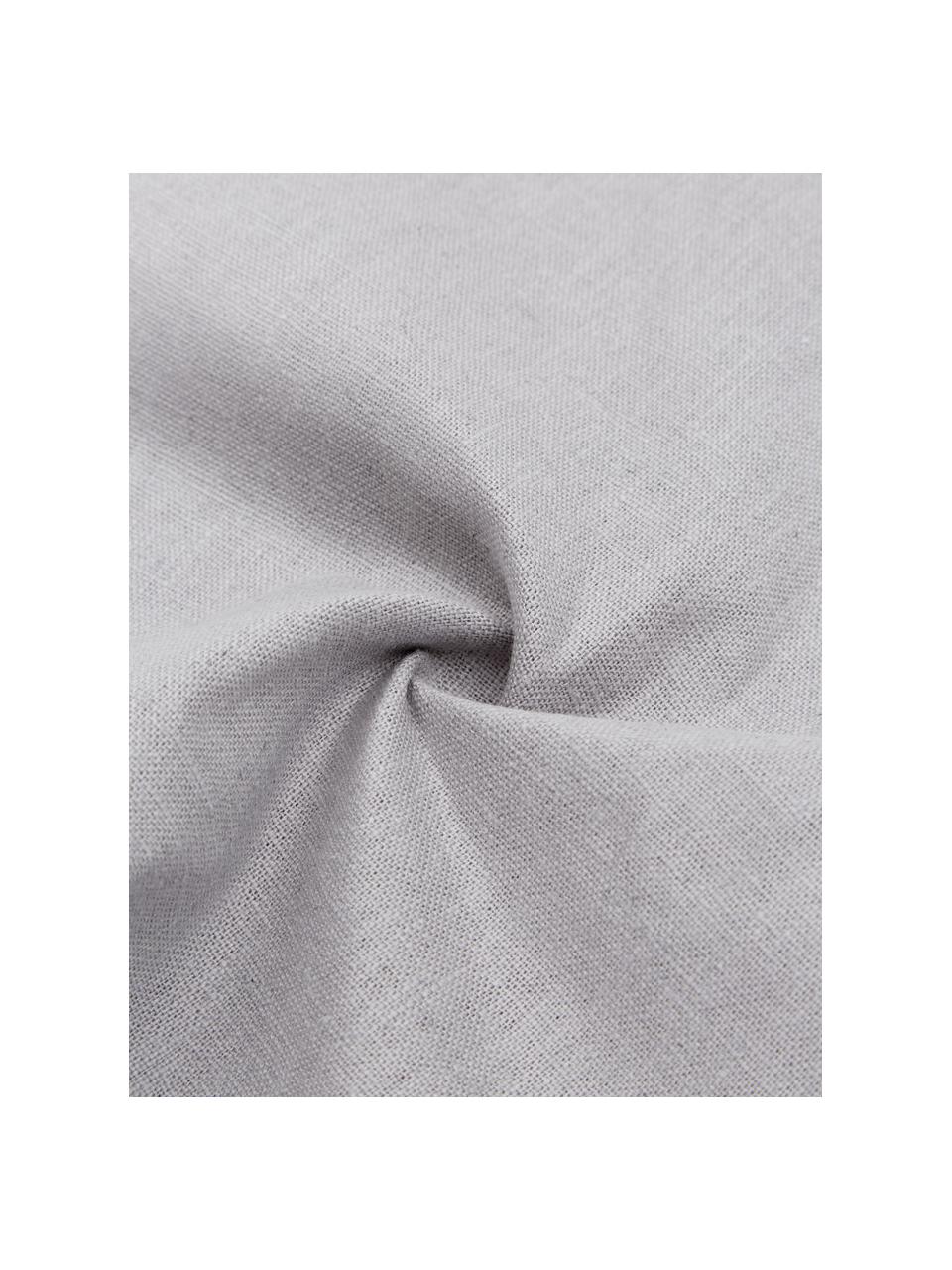 Housse de coussin rectangulaire lin gris Mira, 51 % lin, 49 % coton, Gris, larg. 30 x long. 50 cm