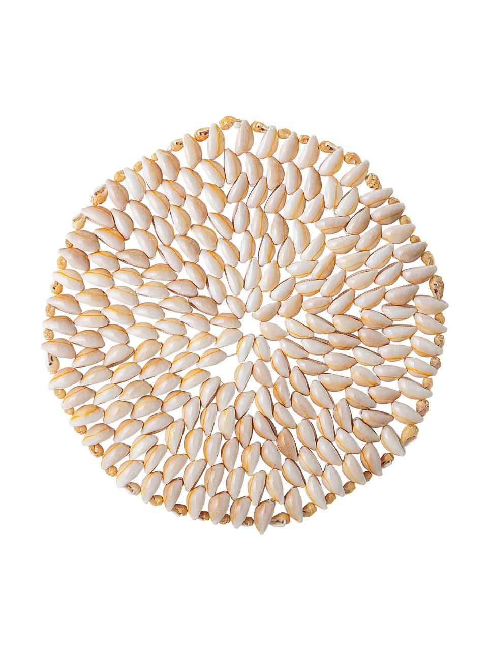 Tovaglietta a conchiglie Subbi, Conchiglia, Beige, bianco, Ø 20 cm