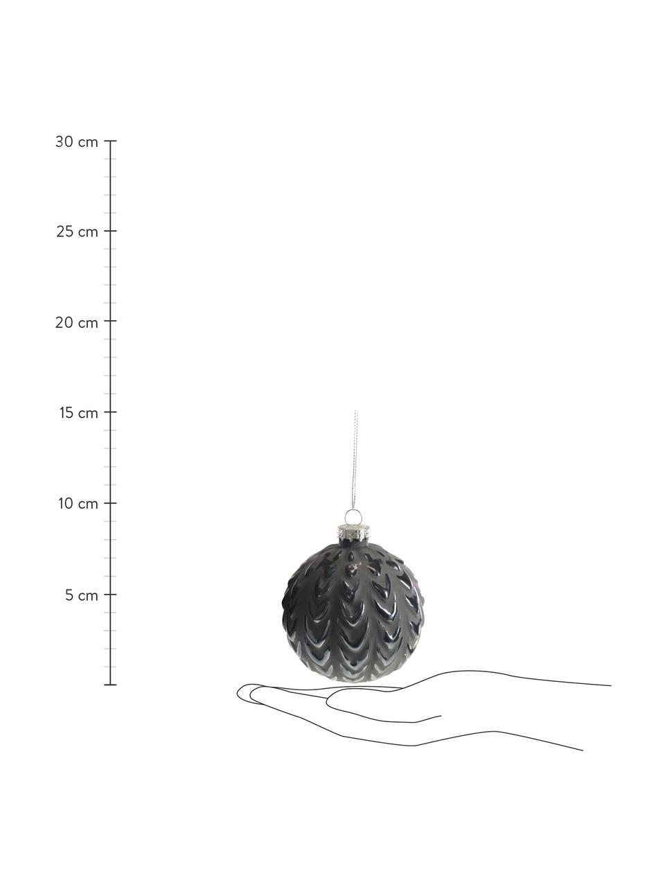 Kerstballen koelte Ø 8 cm, 2 stuks, Zwart, Ø 8 cm