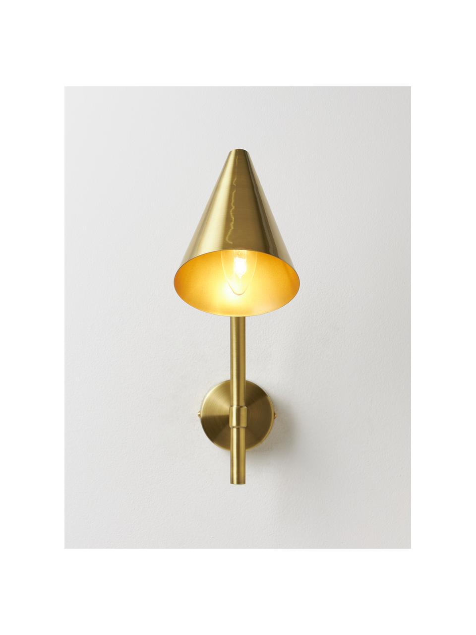 Kovové nástenné svietidlo Arturo, Kov, Odtiene zlatej, Š 12 x H 34 cm