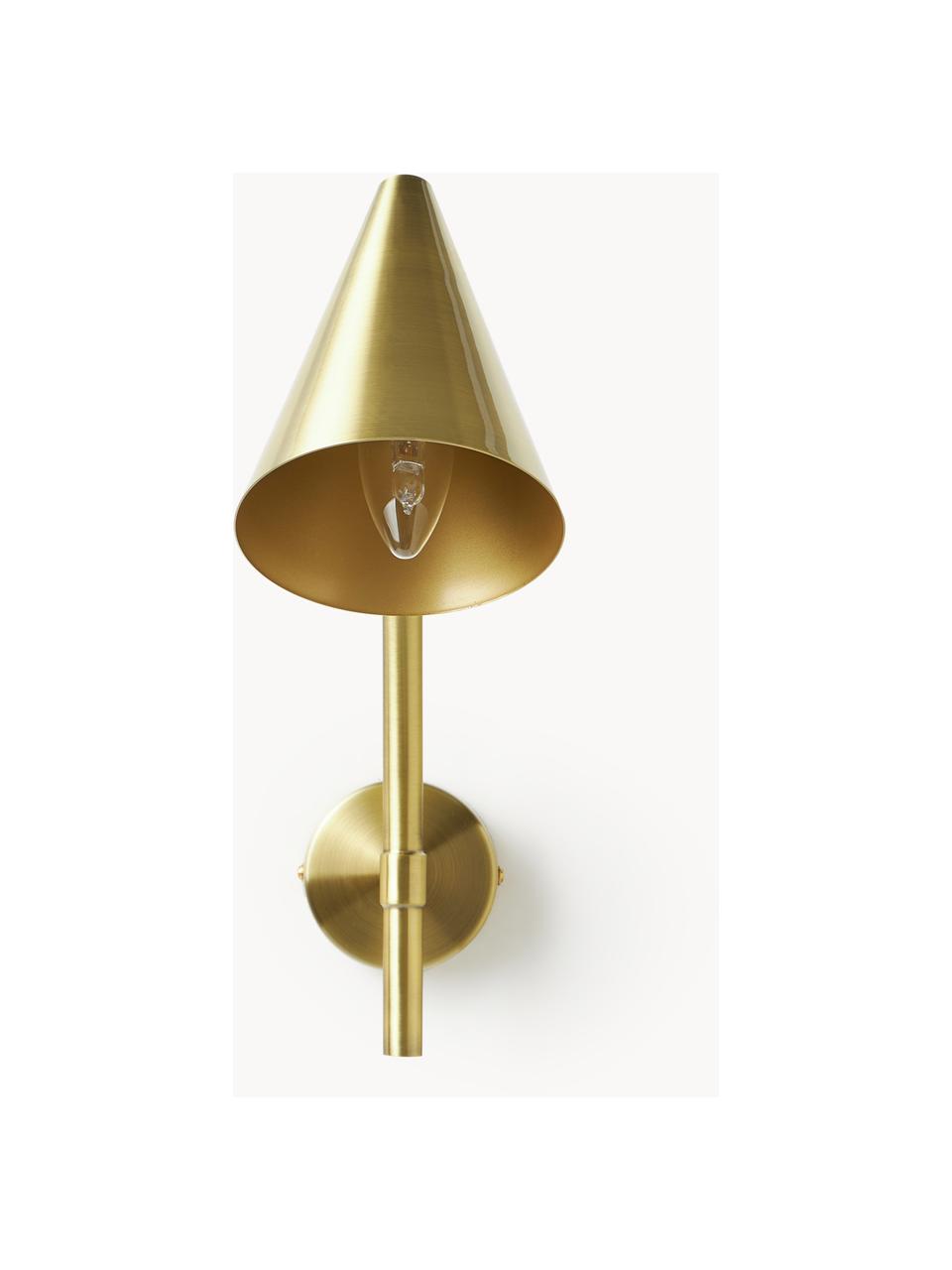 Kovové nástěnné svítidlo Arturo, Kov, Zlatá, Š 12 cm, H 34 cm
