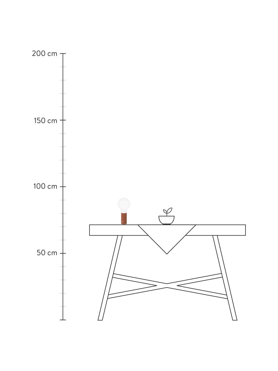 Lampada portatile da esterno Aplô, Paralume: polietilene, Bianco, ocra rossa, Ø 12 x Alt. 25 cm