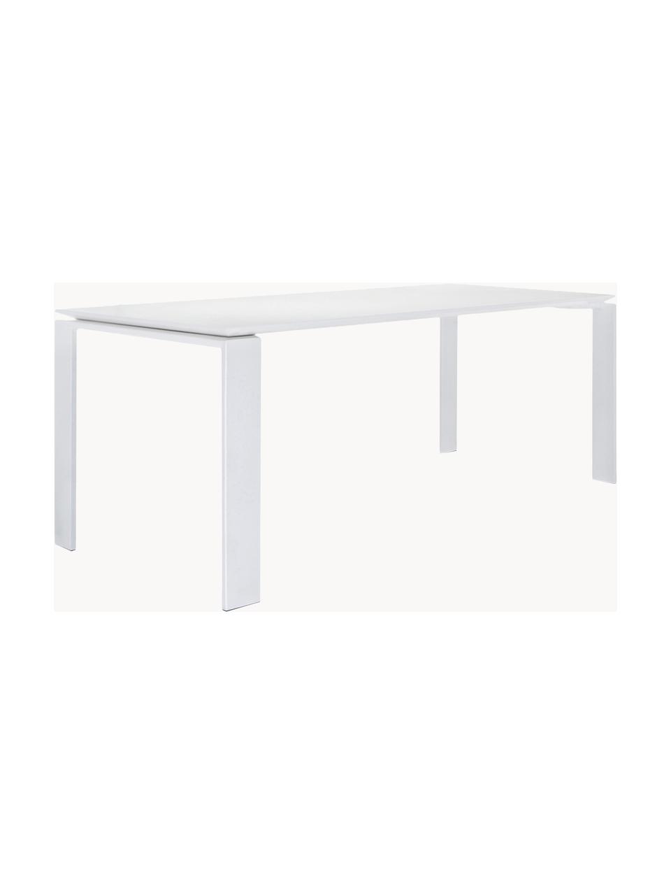 Ogrodowy stół do jadalni Four, 190 x 79 cm, Stal ocynkowana z powłoką epoksydowo-poliestrową, Biały, 190 x 79 cm