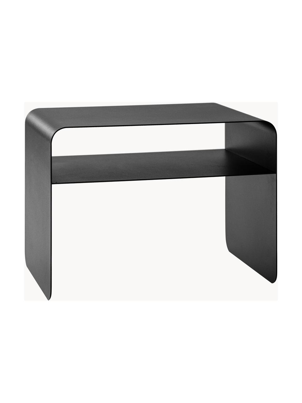 Mesa auxiliar artesanal Cosmo, Chapa de acero con pintura en polvo, Negro, An 60 x Al 40 cm