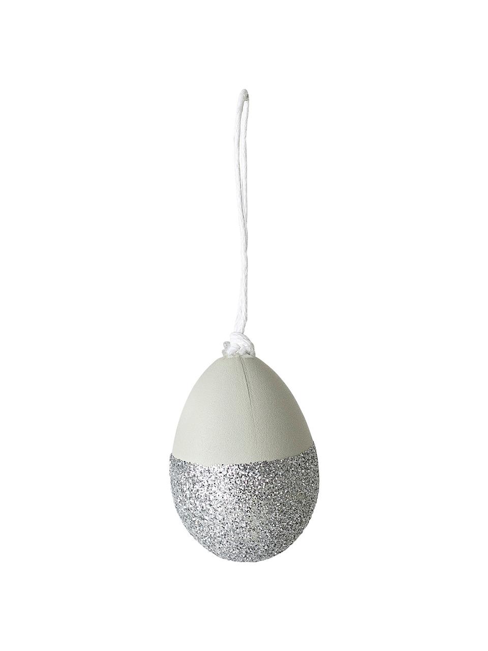 Ensemble de décorations de Pâques Glitter, 2 élém., Blanc, couleur argentée