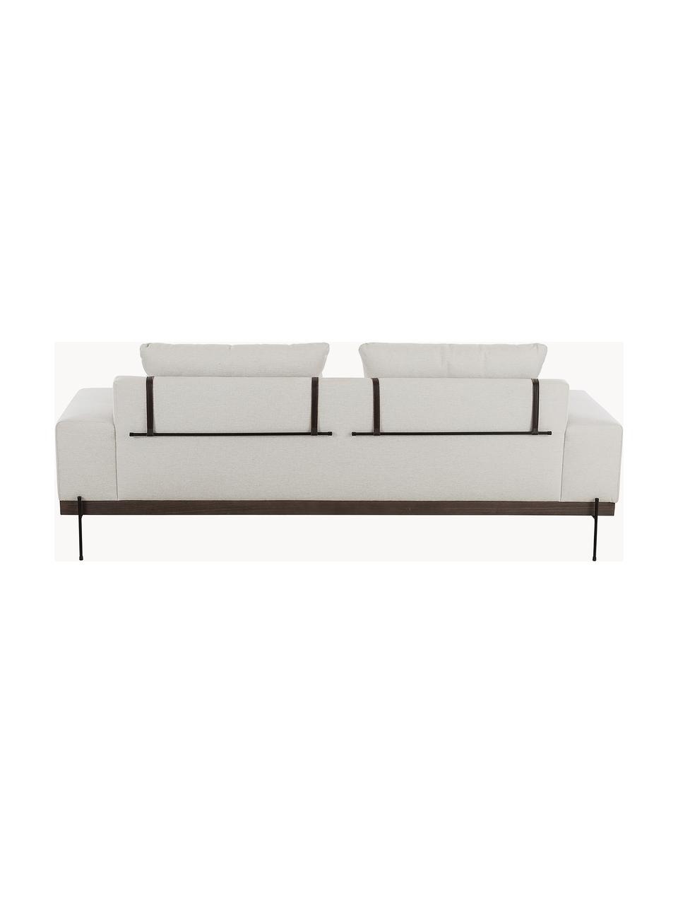 Sofa Brooks (3-Sitzer) mit Metall-Füßen, Bezug: Polyester Der Bezug ist n, Gestell: Massives Kiefernholz, Rahmen: Lackiertes Kiefernholz, Füße: Metall, pulverbeschichtet, Webstoff Hellbeige, B 230 x T 98 cm