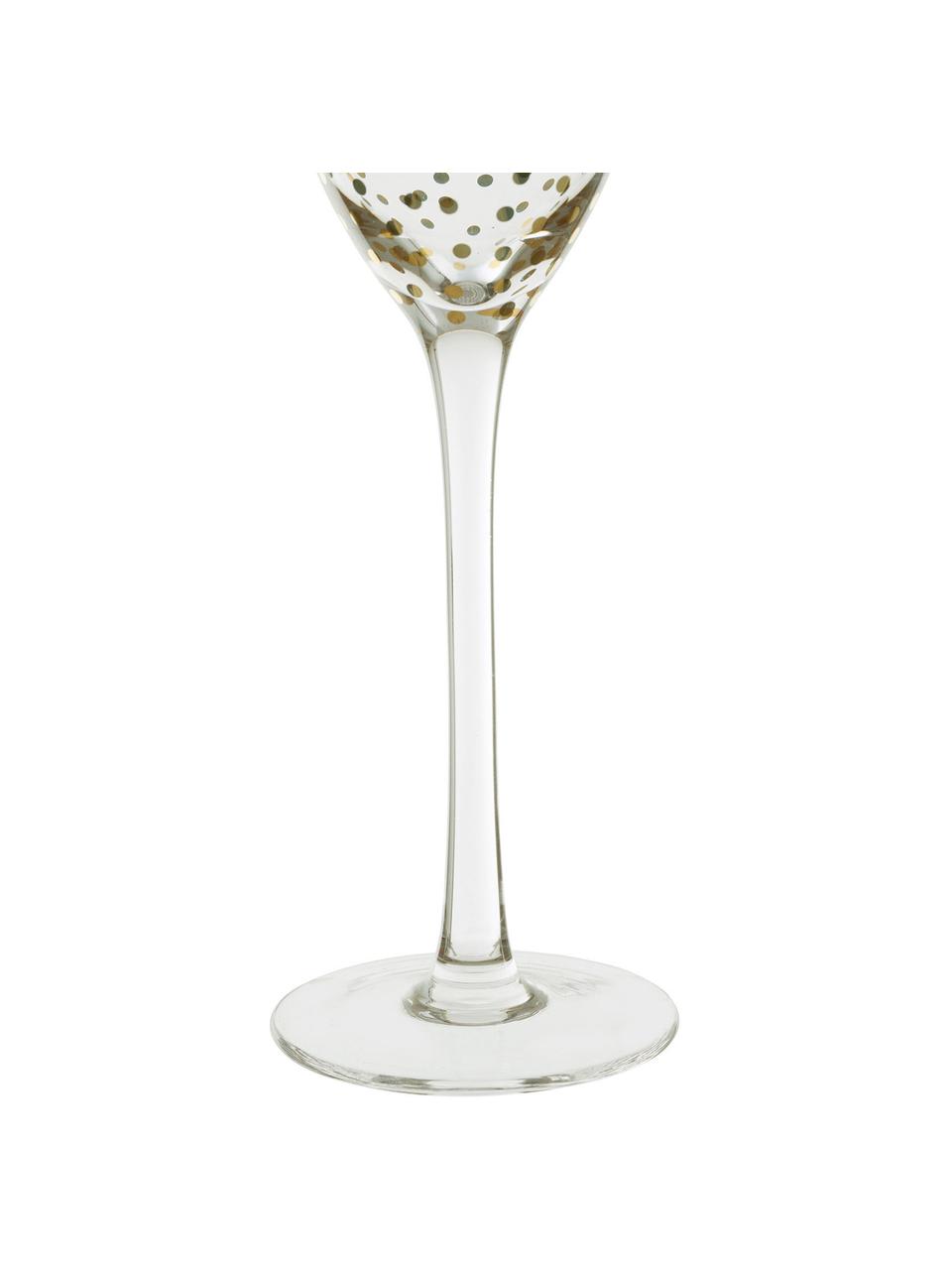 Copas flauta de champán Scintille, 4 uds., Vidrio, Transparente, dorado, Ø 5 x Al 25 cm