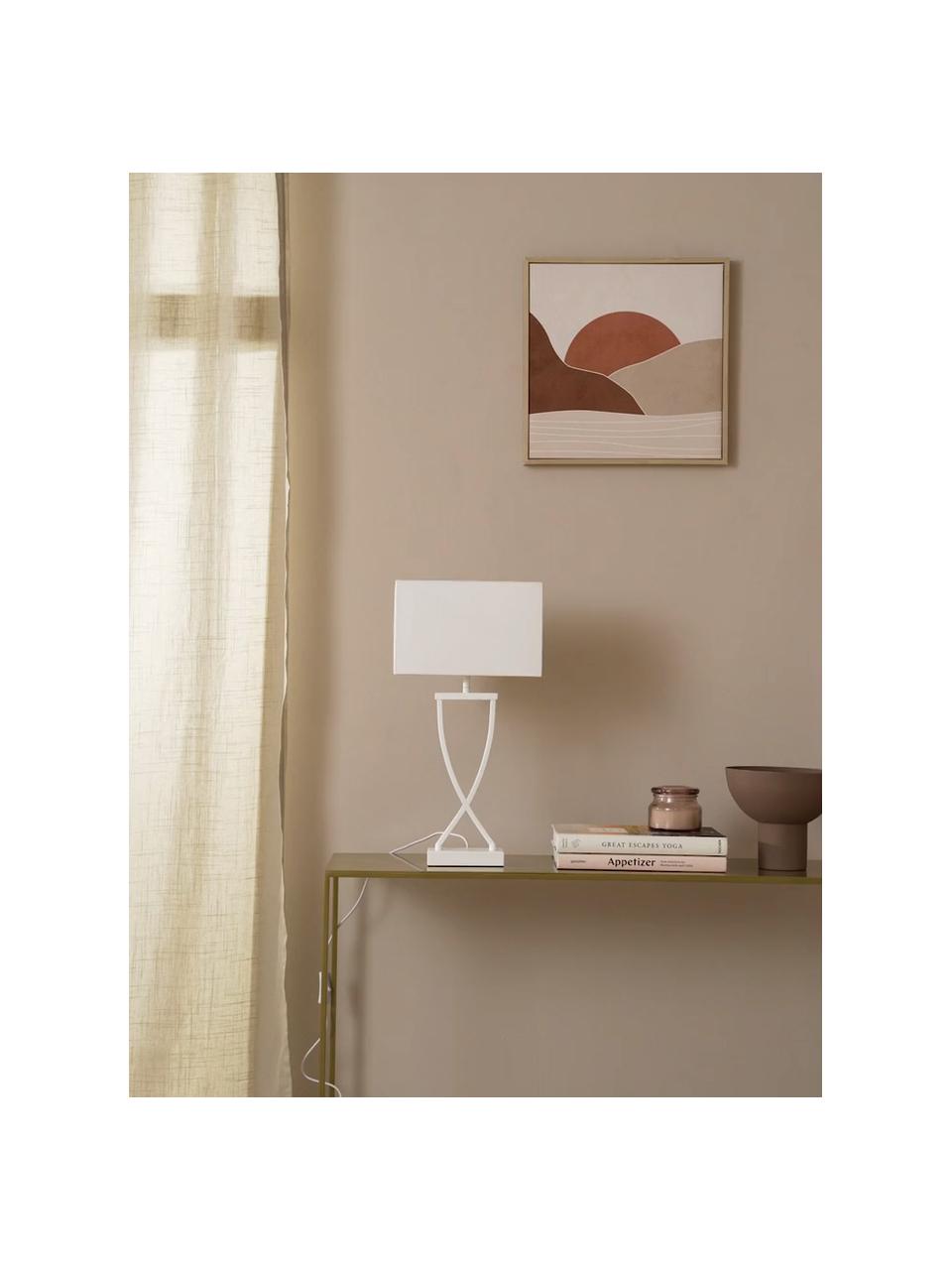 Velká stolní lampa Vanessa, Bílá, Š 27 cm, V 52 cm