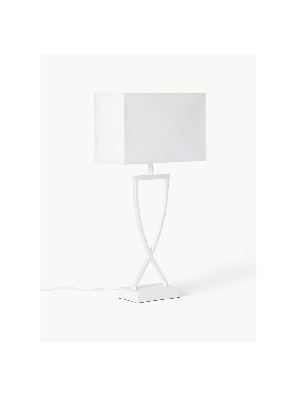 Veľká stolová lampa Vanessa, Biela, Š 27 x V 52 cm