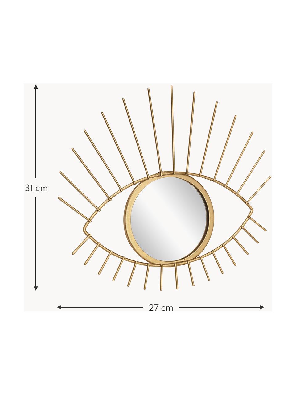 Miroir décoratif métal Auge, Couleur dorée, larg. 27 x haut. 31 cm