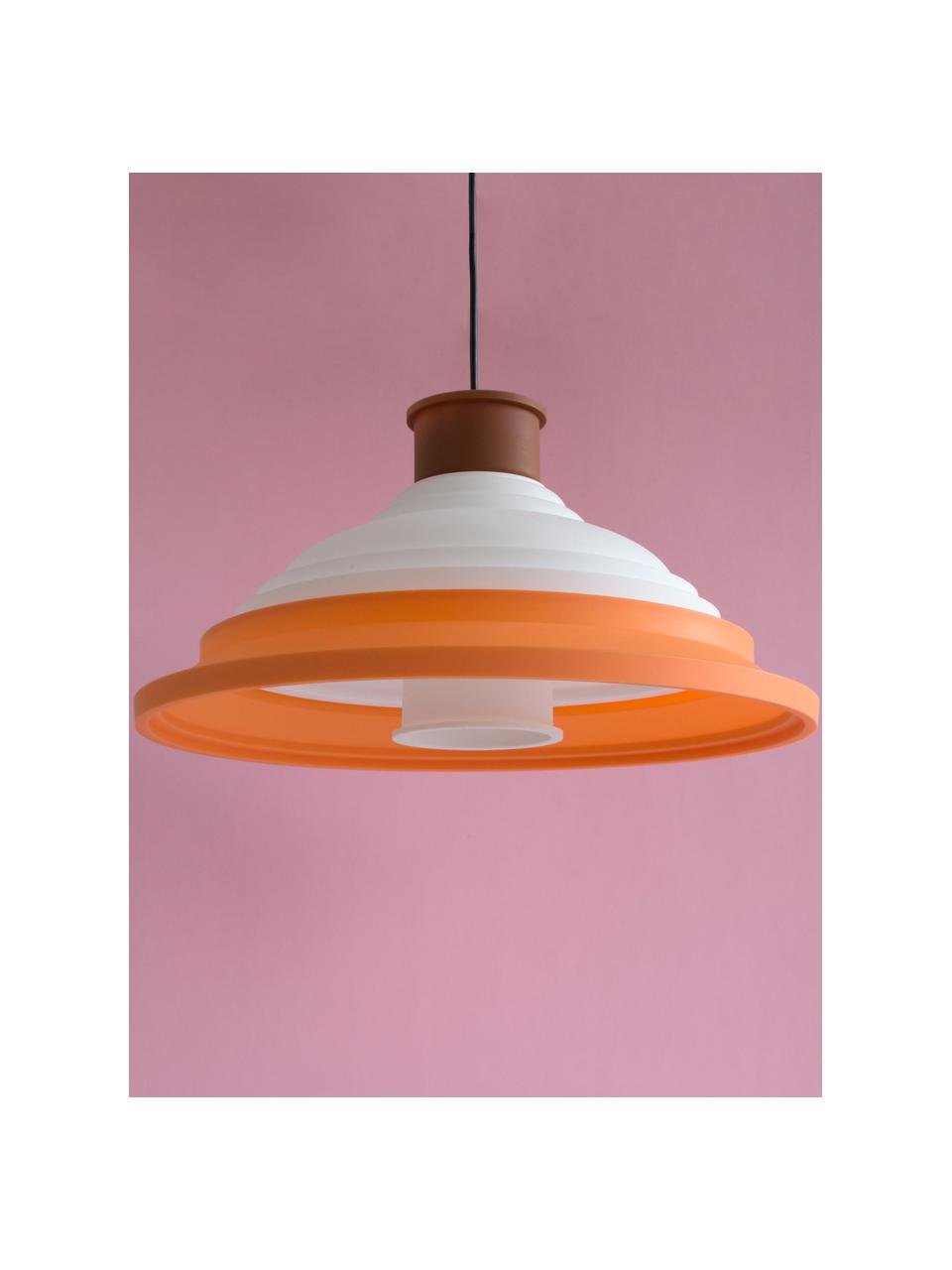 Hanglamp CL5, Lampenkap: silicone, kunststof, Oranje, wit, roodbruin, Ø 41 x H 22 cm