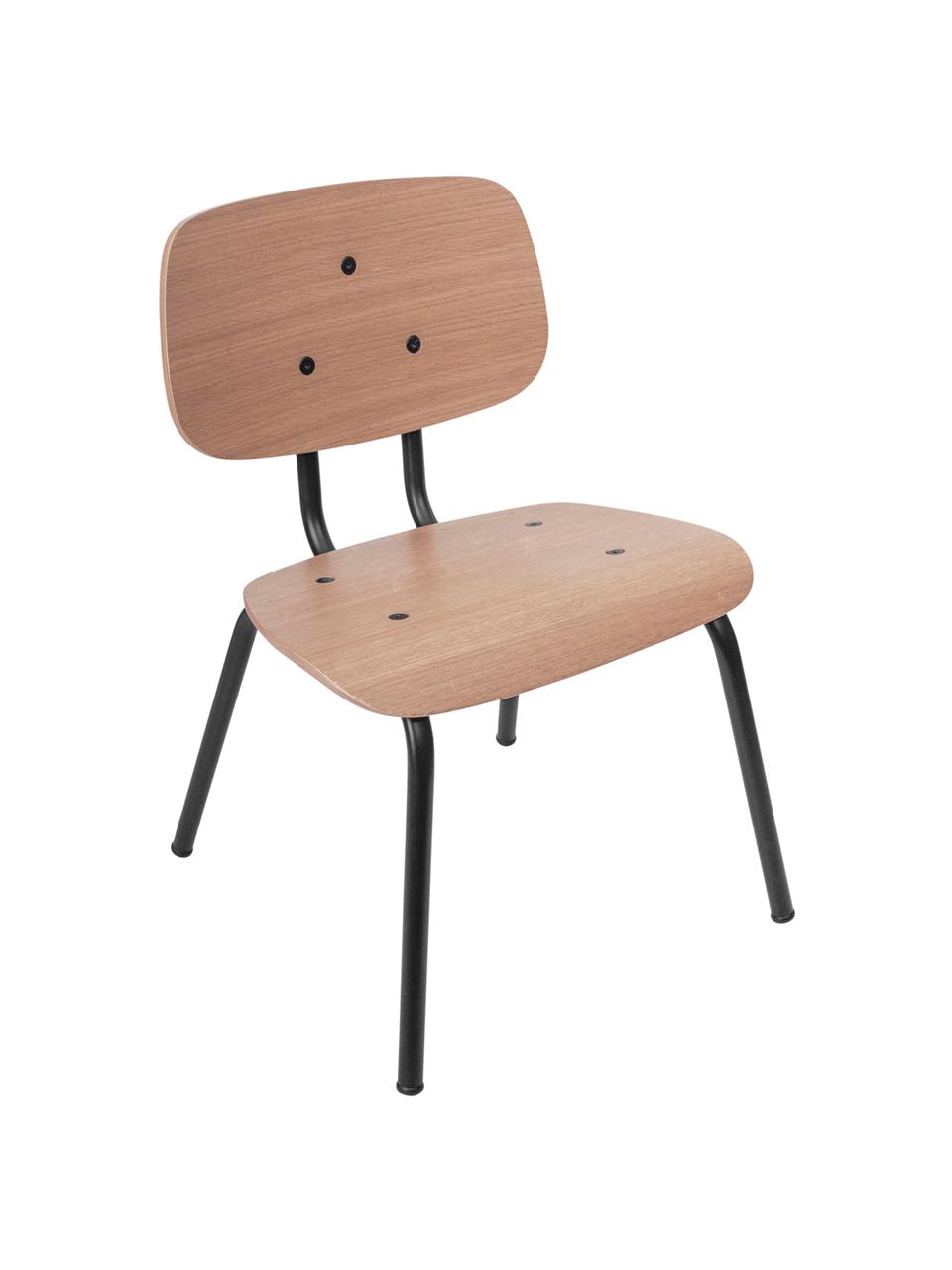 Krzesło dla dzieci Oakee, Stelaż: metal lakierowany, Blat: drewno bukowe z fornir z , Drewno dębowe, S 37 x W 57 cm