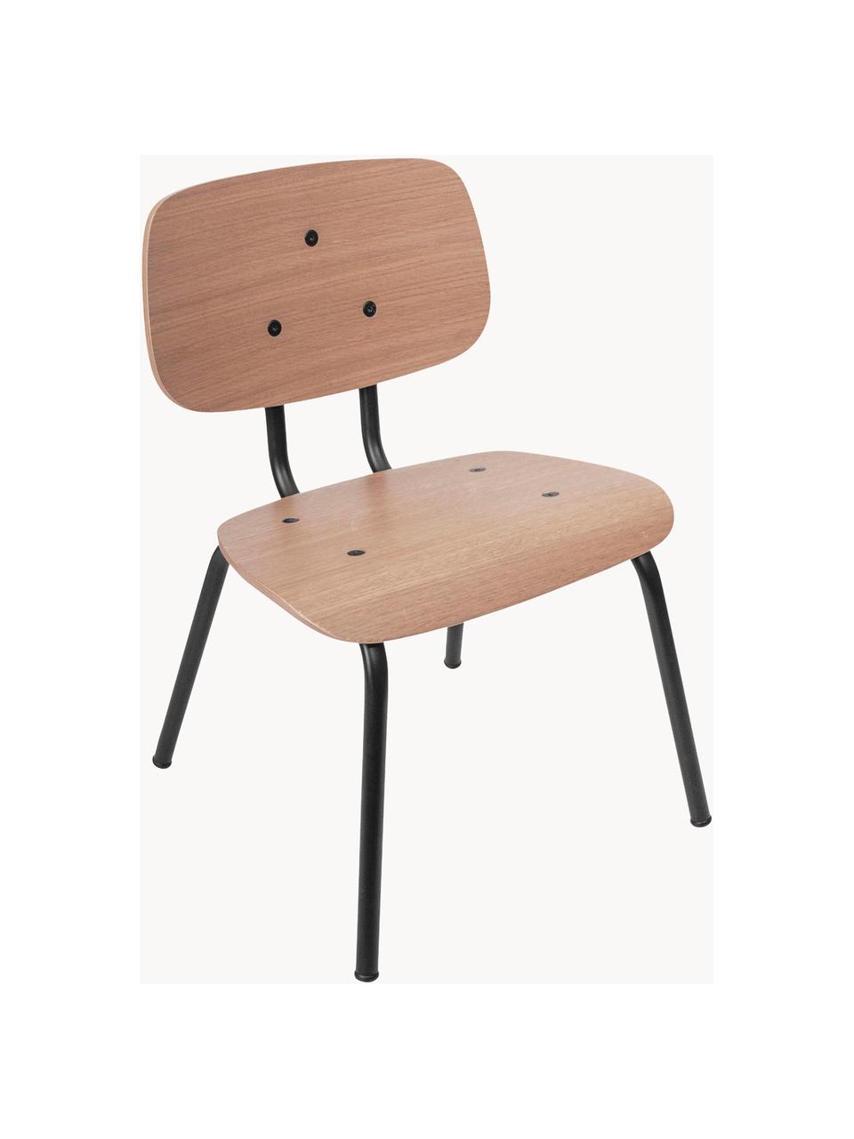 Silla infantil Oakee, Patas: metal pintado, Madera de haya, negro, An 37 x Al 57 cm