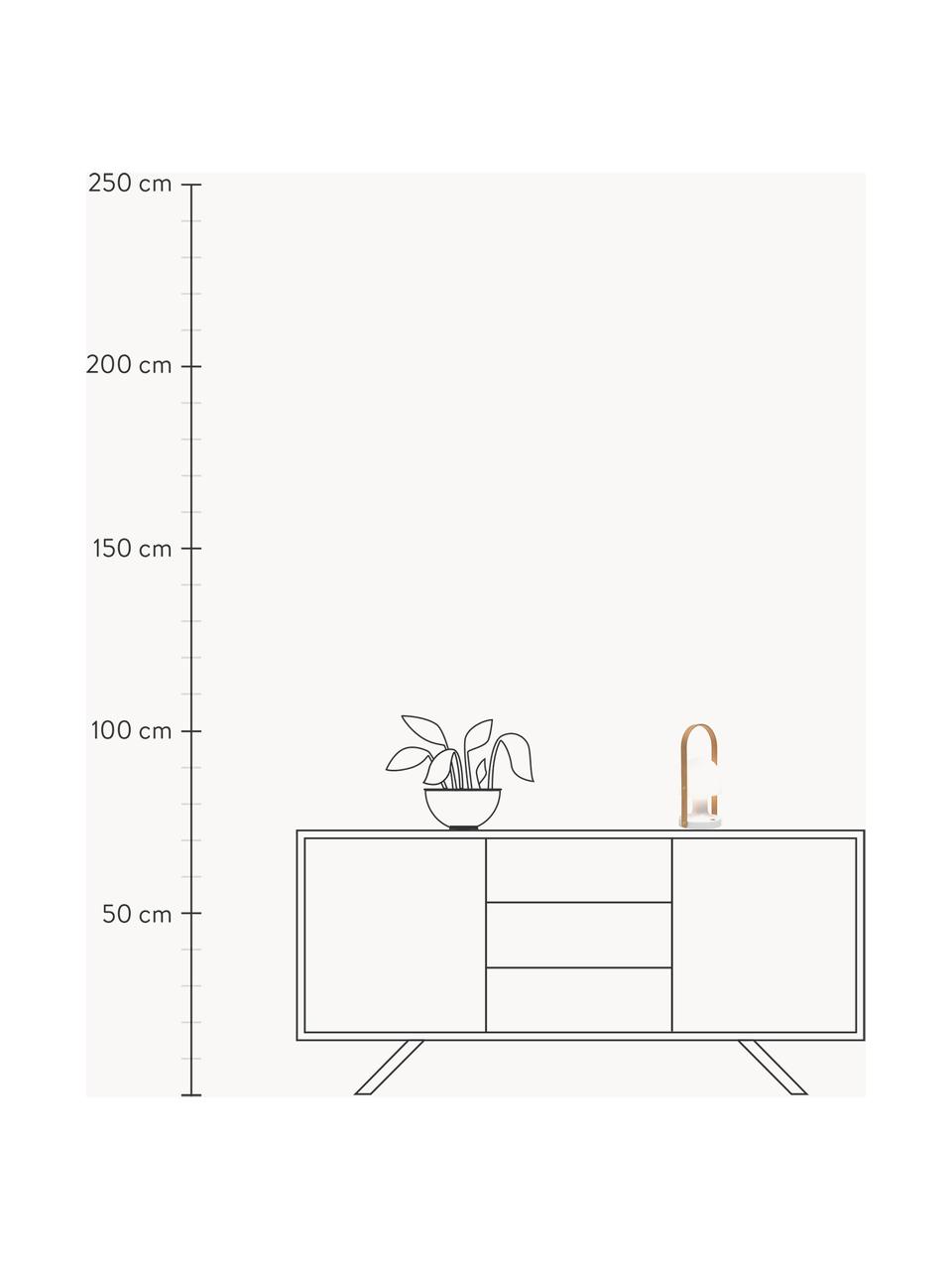 Mobile LED-Tischlampe FollowMe mit verstellbarem Lampenschirm, dimmbar, Griff: Mitteldichte Holzfaserpla, Weiss, Eichenholz, Ø 12 x H 29 cm