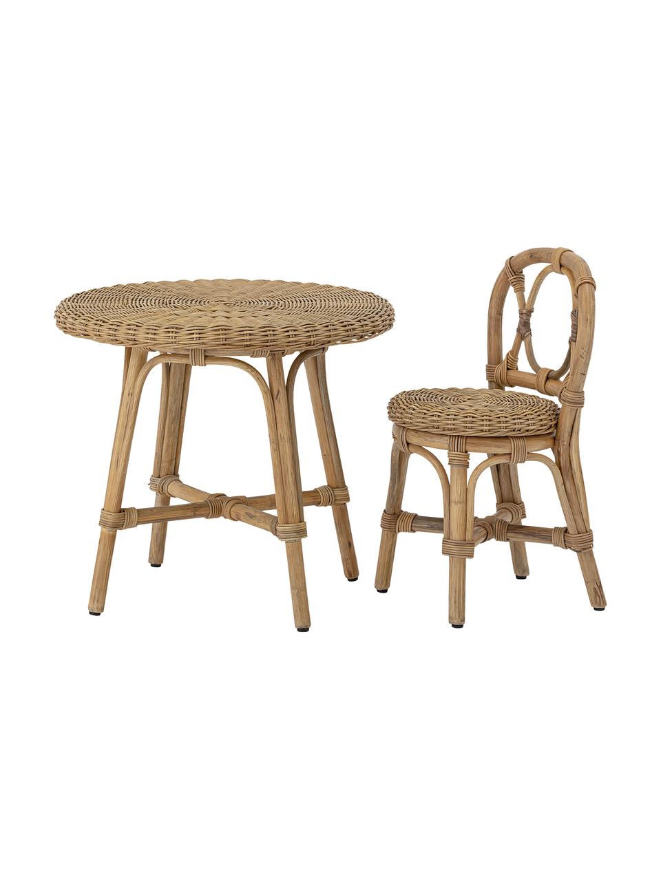 Table pour enfant rotin Hortense, Rotin, Brun clair, Ø 53 x haut. 47 cm