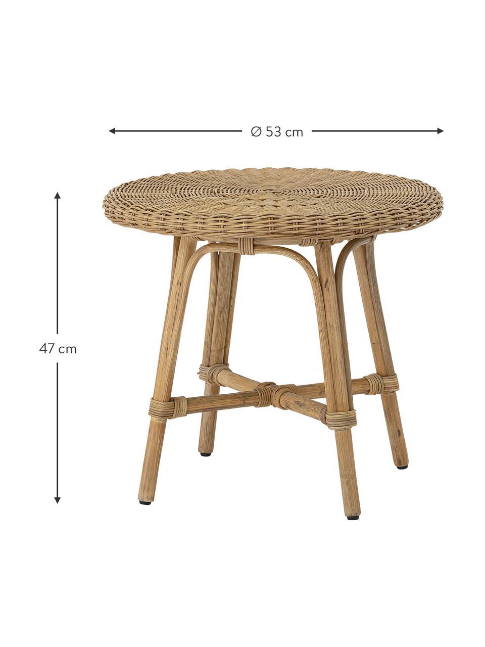 Stół dla dzieci z rattanu Hortense, Rattan, Jasny brązowy, Ø 53 x W 47 cm
