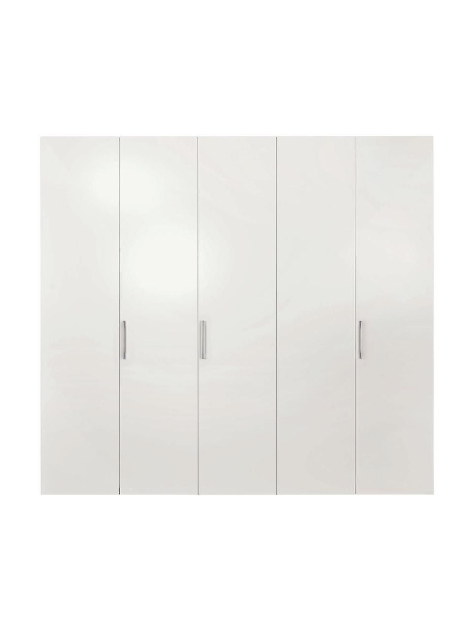 Drehtürenschrank Madison 5-türig, inkl. Montageservice, Korpus: Holzwerkstoffplatten, lac, Weiß, Ohne Spiegeltür, 252 x 230 cm
