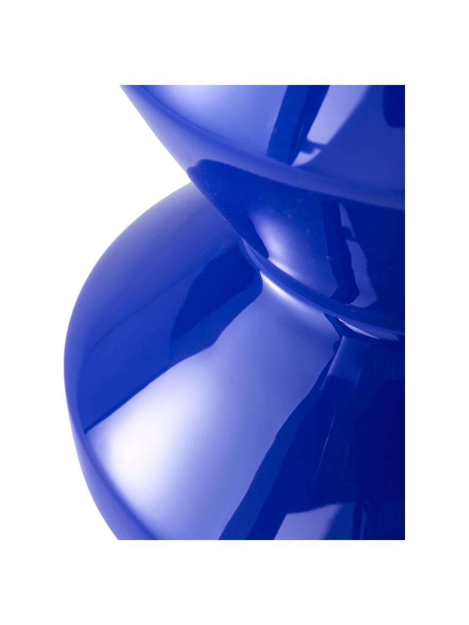 Table d'appoint ronde Zig Zag, Plastique, laqué, Bleu roi, Ø 36 x haut. 46 cm